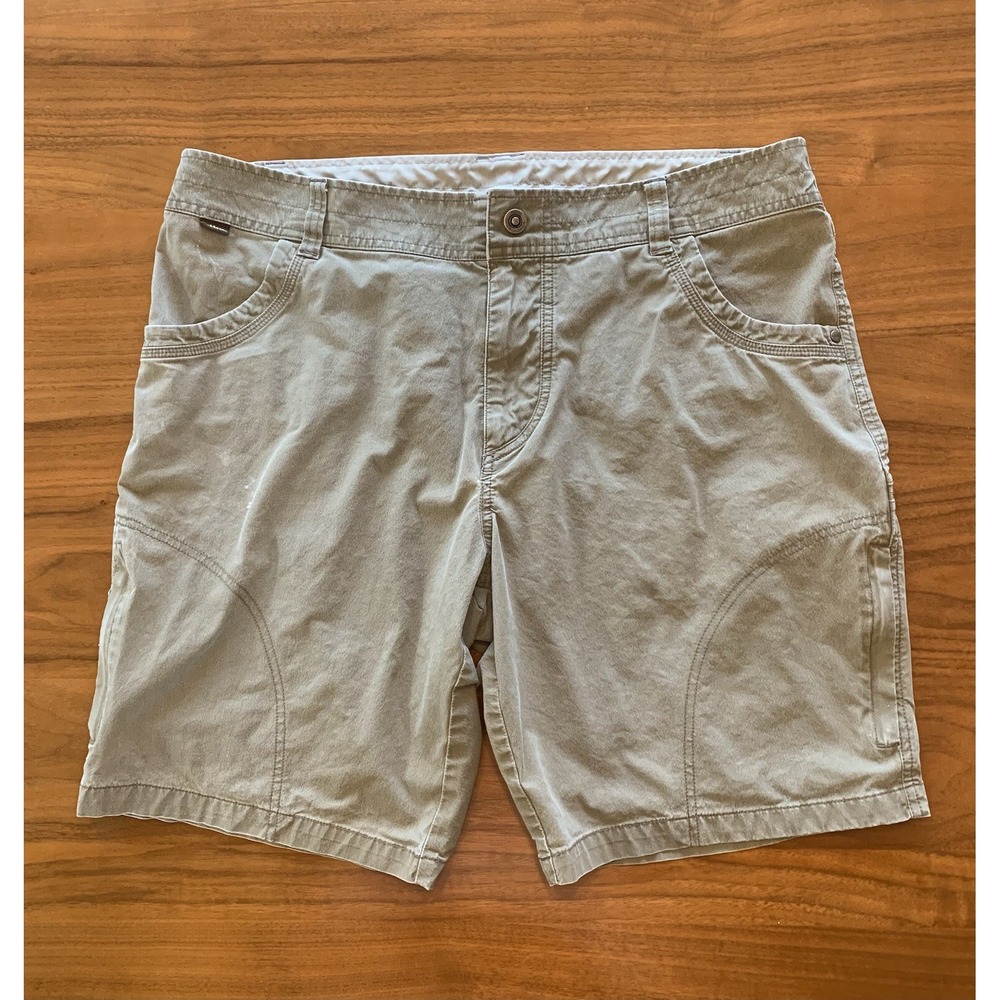 Kuhl Vintage Patina Dye Shorts Men 38 Brown Hiking Distress Renegade Gorpcore 9"